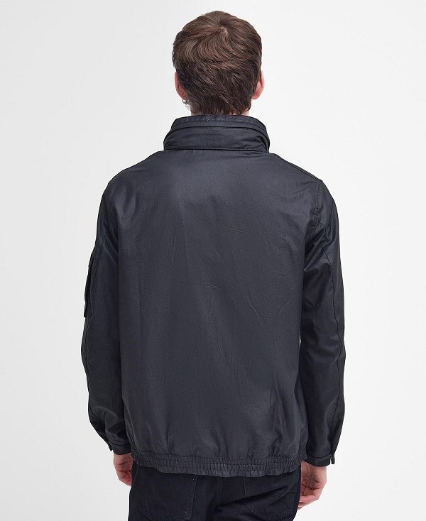 Barbour Colstone Waxed Bomber Jacket Classic Black | BABO87194