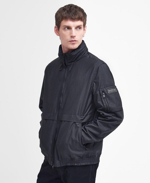 Barbour Colstone Waxed Bomber Jacket Classic Black | BABO87194