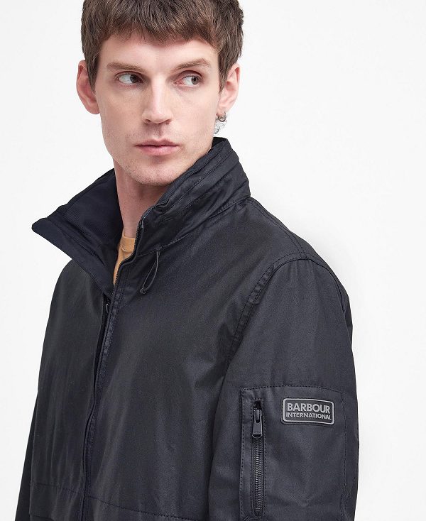 Barbour Colstone Waxed Bomber Jacket Classic Black | BABO87194