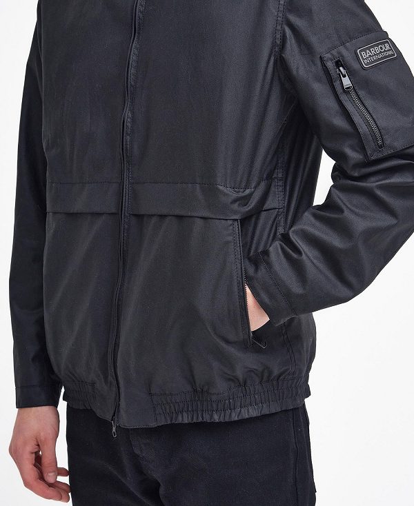 Barbour Colstone Waxed Bomber Jacket Classic Black | BABO87194