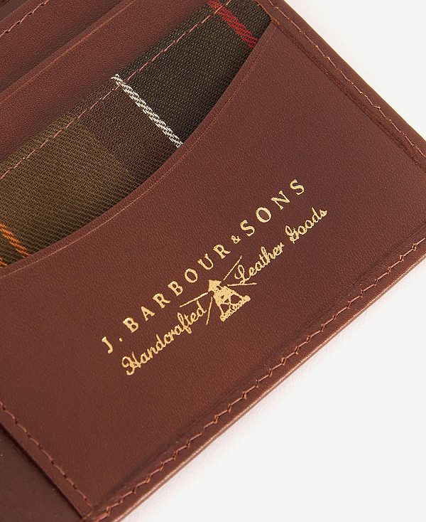 Barbour Colwell Leather Billfold Wallet Brown/Classic Tartan | BABO89168