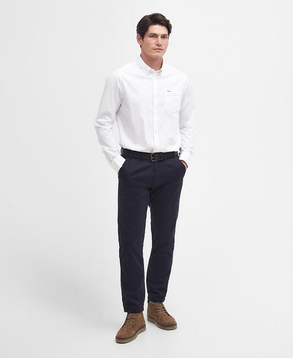 Barbour Comfort Stretch Long-sleeved Shirt Classic White | BABO87691