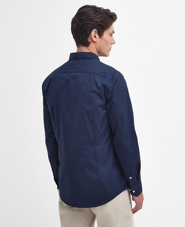 Barbour Comfort Stretch Long-sleeved Shirt Classic Navy | BABO87756