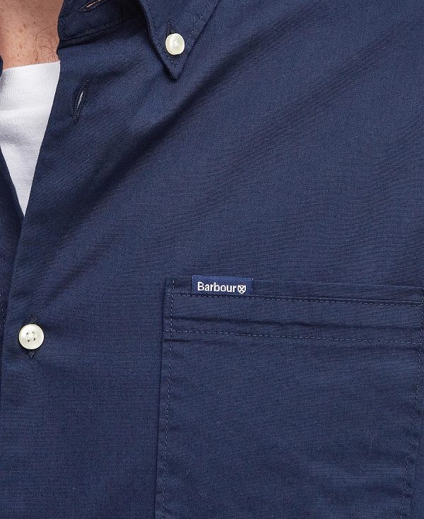 Barbour Comfort Stretch Long-sleeved Shirt Classic Navy | BABO87756