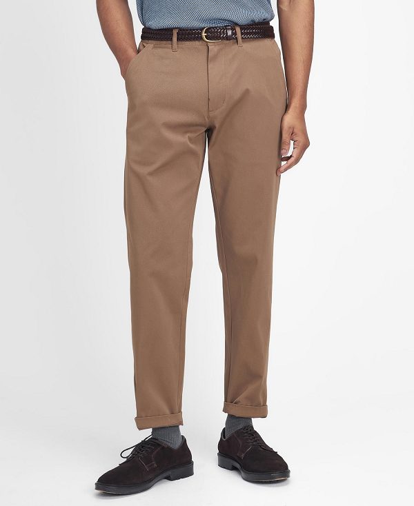 Barbour Comfort Stretch Tailored Trousers Beige | BABO88811