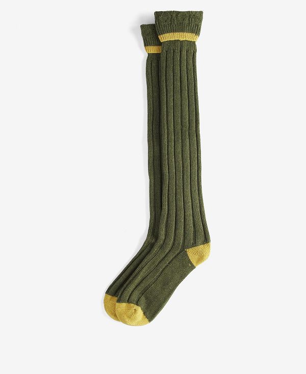 Barbour Contrast Gun Stockings Olive/Gold | BABO89127