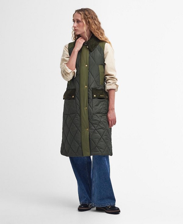 Barbour Cookston Longline Gilet Olive/Ancient | BABO89470