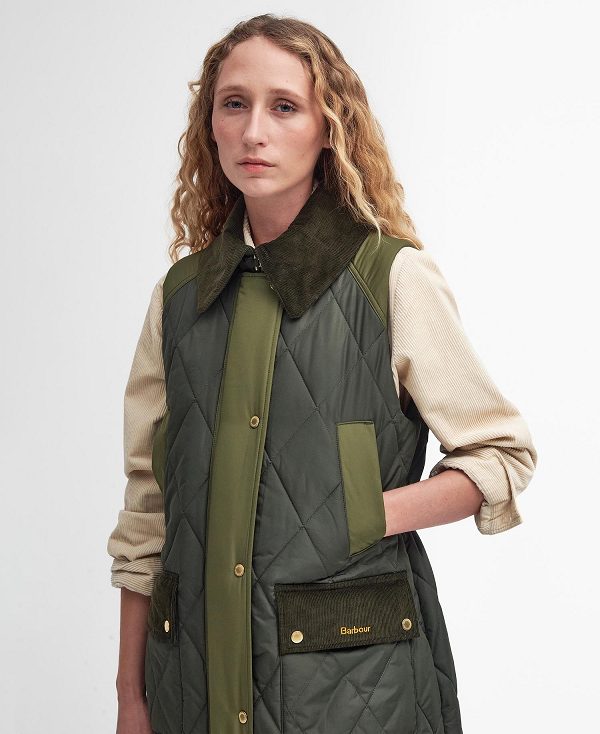 Barbour Cookston Longline Gilet Olive/Ancient | BABO89470