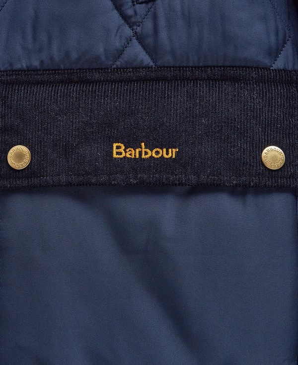 Barbour Cookston Longline Quilted Jacket Navy | BABO89360