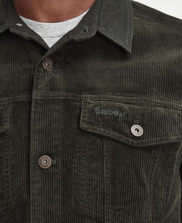 Barbour Cord Overshirt Green | BABO87994