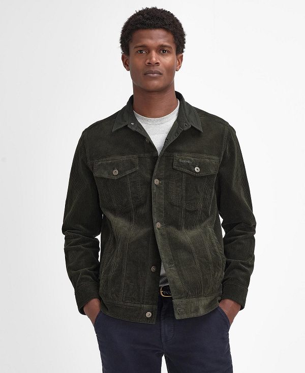 Barbour Cord Overshirt Green | BABO87994