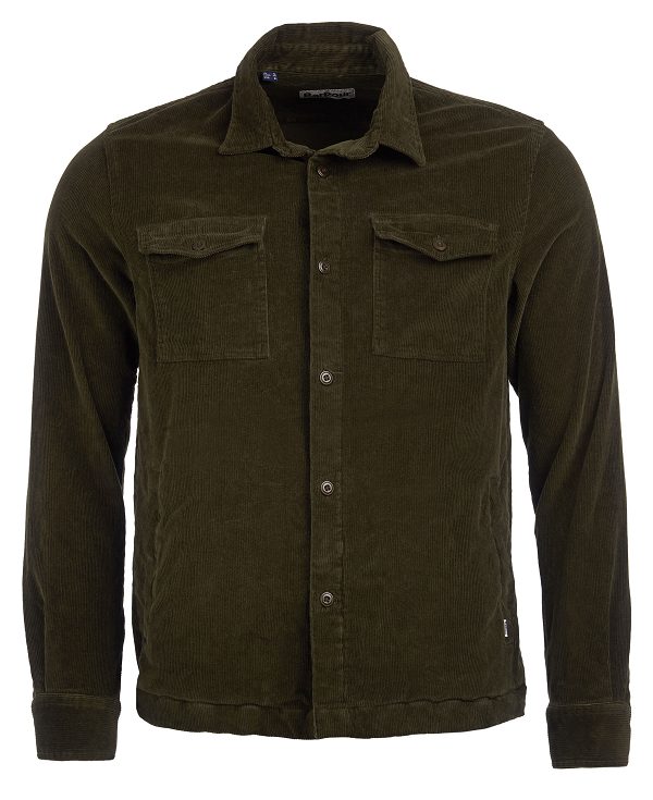 Barbour Cord Overshirt Olive | BABO87654