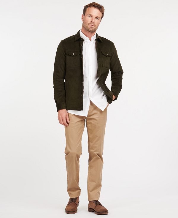 Barbour Cord Overshirt Olive | BABO87654