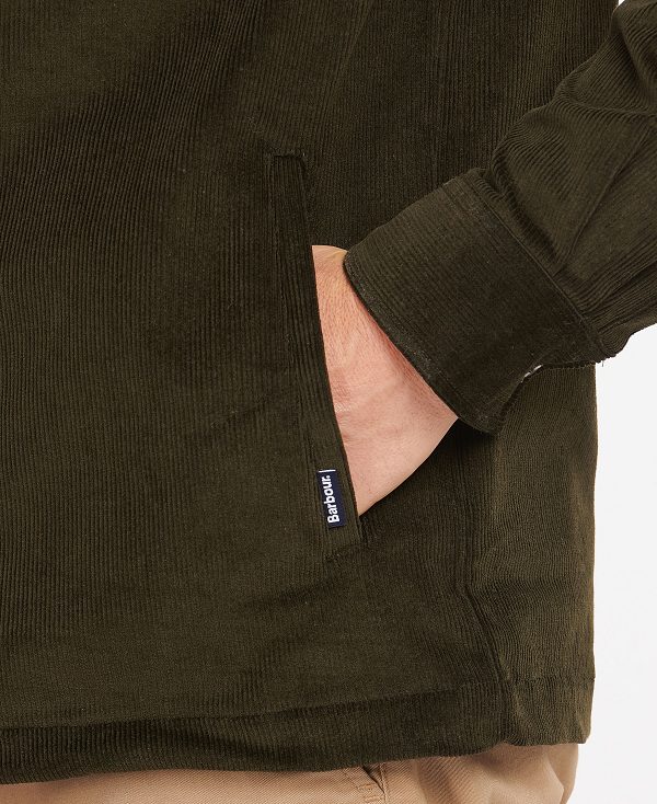 Barbour Cord Overshirt Olive | BABO87654