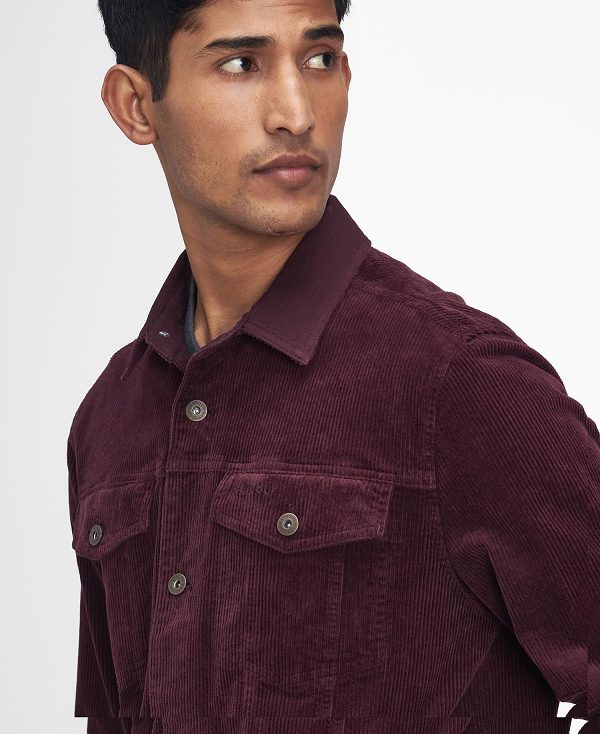 Barbour Cord Overshirt Red | BABO88005