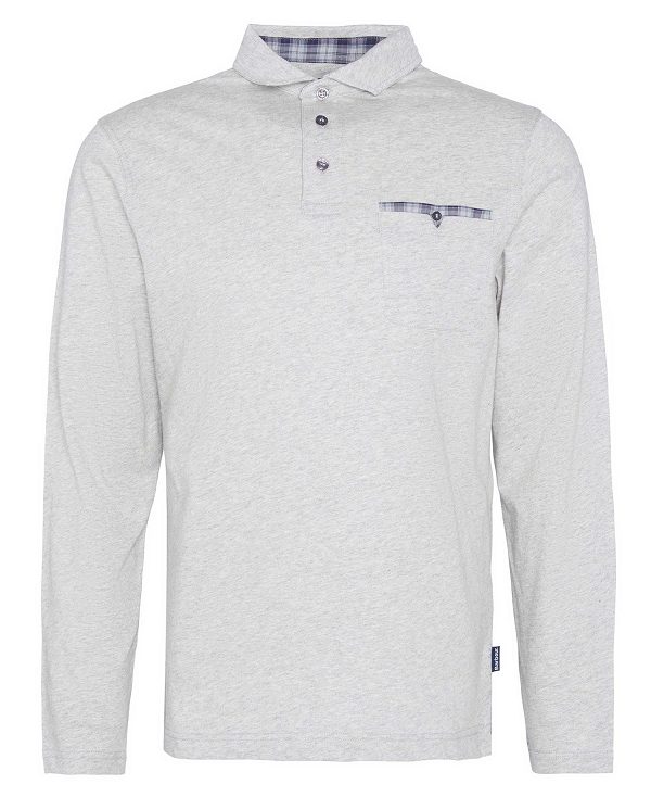 Barbour Corpatch Long-sleeved Polo Shirt Grey | BABO88246