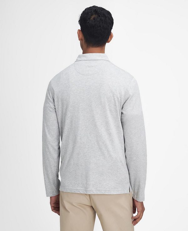 Barbour Corpatch Long-sleeved Polo Shirt Grey | BABO88246