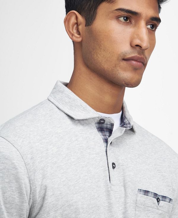 Barbour Corpatch Long-sleeved Polo Shirt Grey | BABO88246