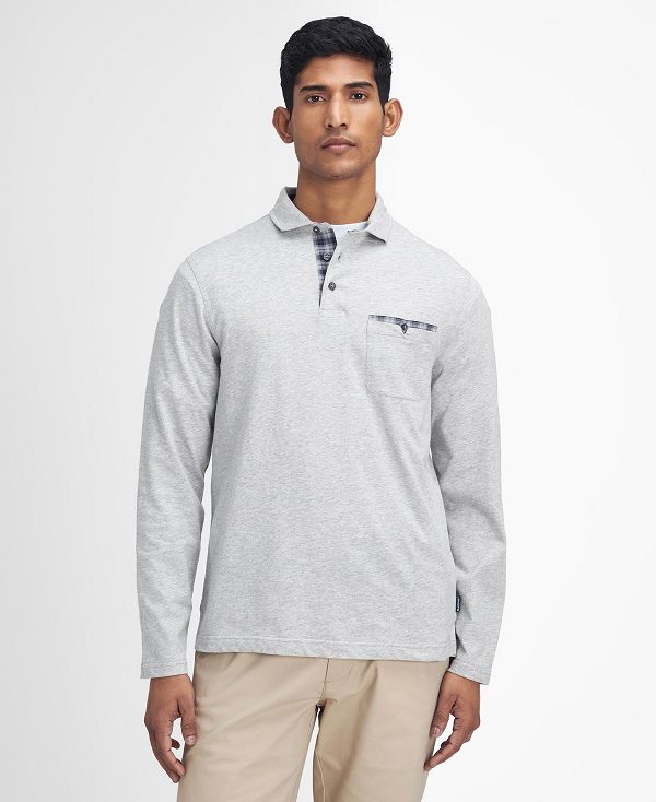 Barbour Corpatch Long-sleeved Polo Shirt Grey | BABO88246