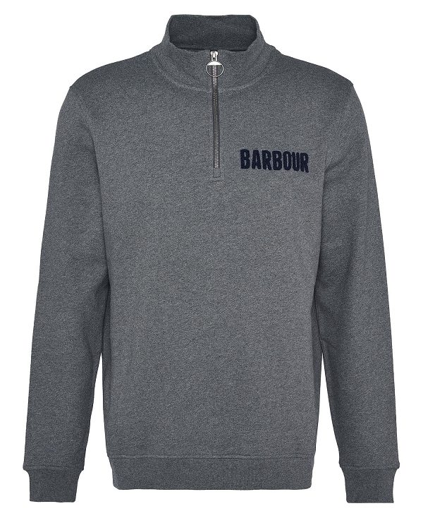 Barbour Cotes Half-zip Sweatshirt Grey | BABO88683