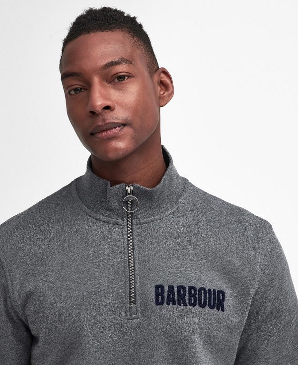 Barbour Cotes Half-zip Sweatshirt Grey | BABO88683