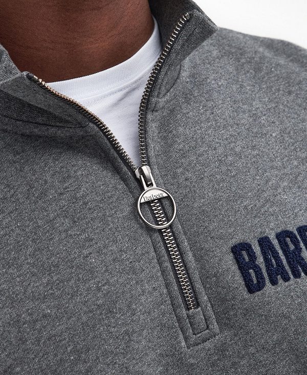 Barbour Cotes Half-zip Sweatshirt Grey | BABO88683