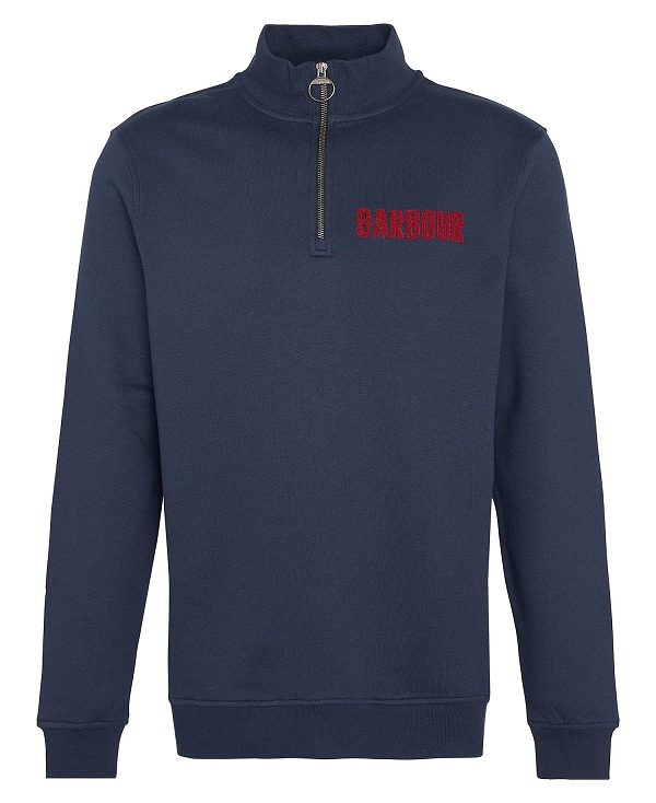 Barbour Cotes Half-zip Sweatshirt Navy | BABO88495