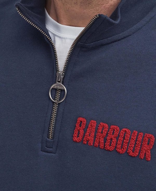 Barbour Cotes Half-zip Sweatshirt Navy | BABO88495