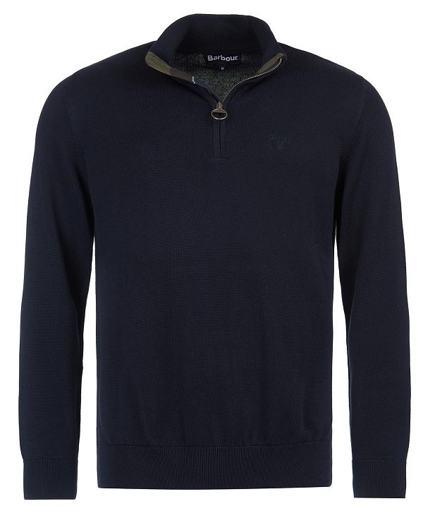 Barbour Cotton Half Zip Grey Marl | BABO88554