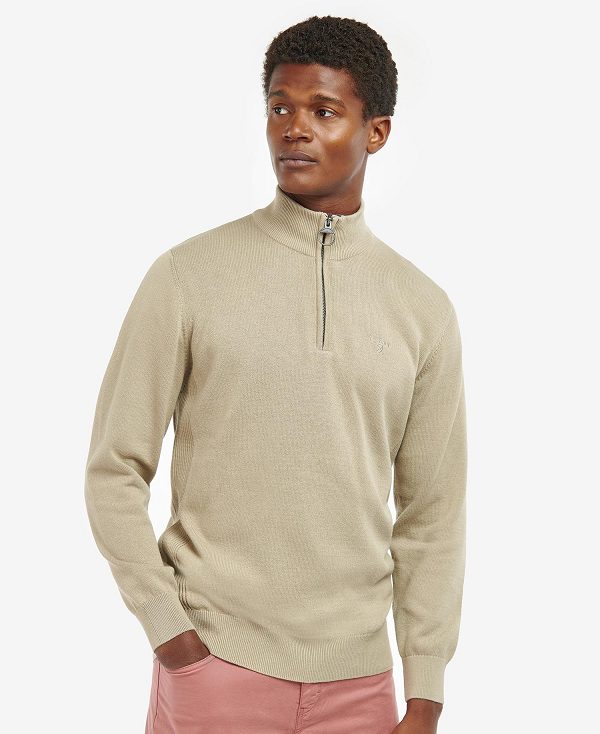 Barbour Cotton Half Zip Jumper Grey Marl | BABO88503