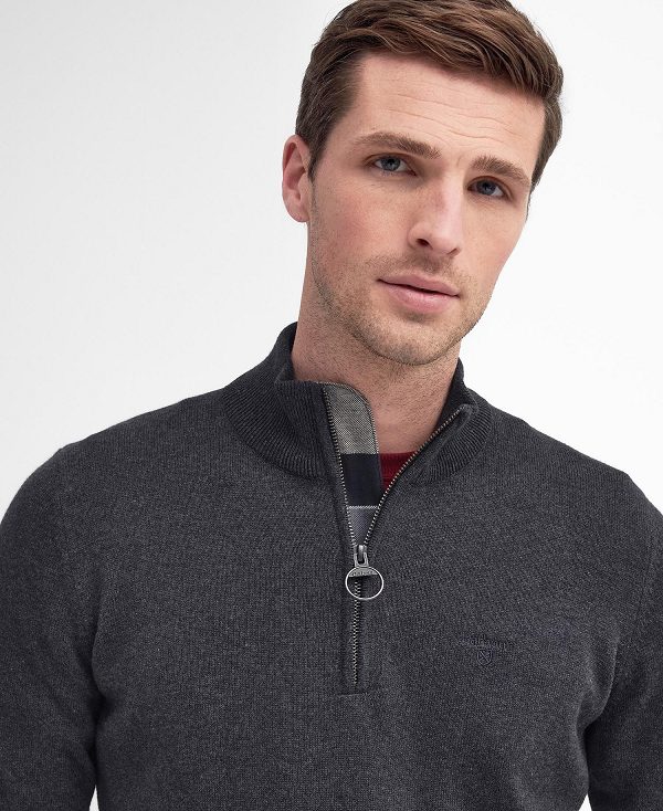 Barbour Cotton Half Zip Jumper Grey | BABO88657