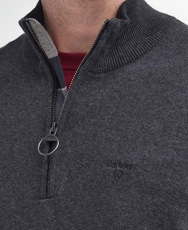 Barbour Cotton Half Zip Jumper Grey | BABO88657