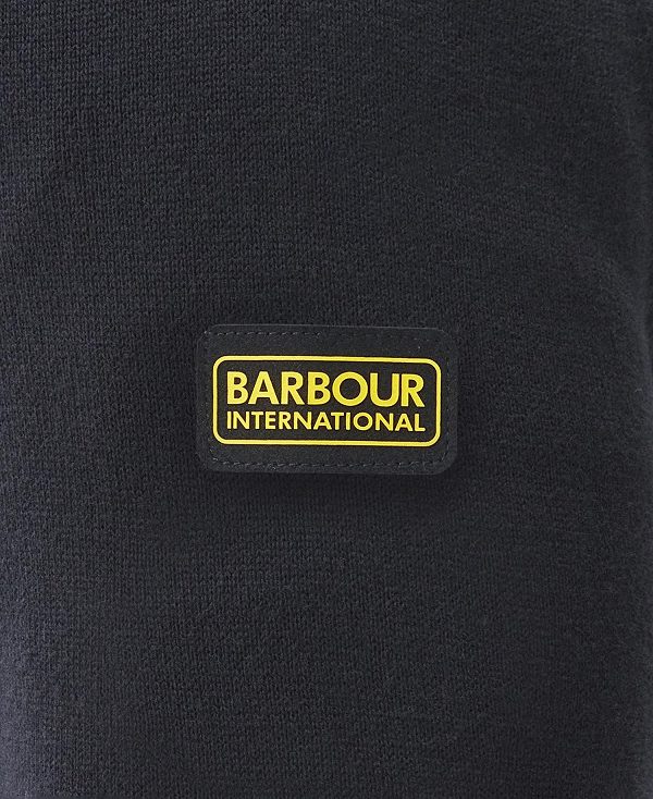 Barbour Cotton Half Zip Sweater Black | BABO88541