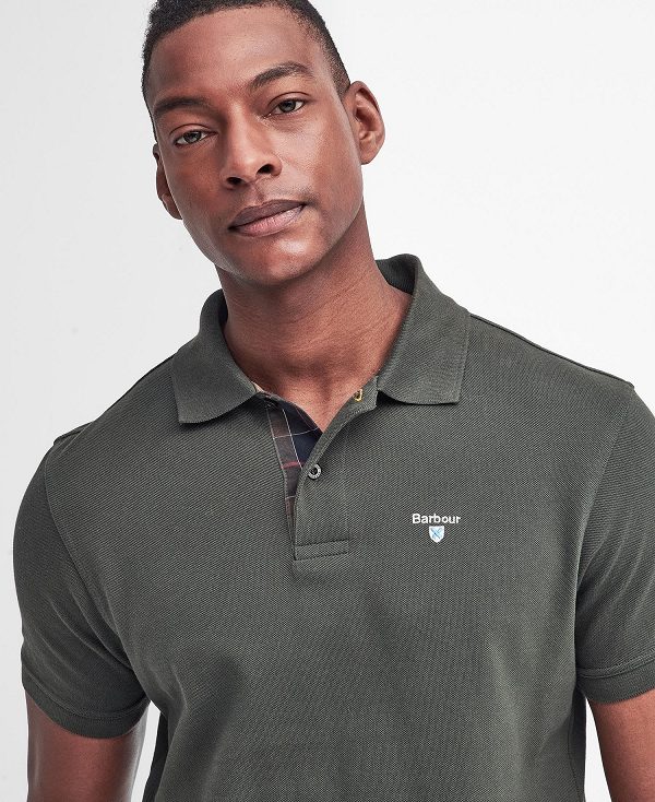 Barbour Cotton Polo Shirt Light Moss | BABO88228