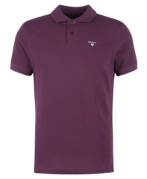 Barbour Cotton Polo Shirt Purple | BABO88225