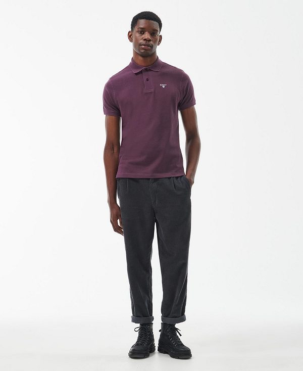 Barbour Cotton Polo Shirt Purple | BABO88225