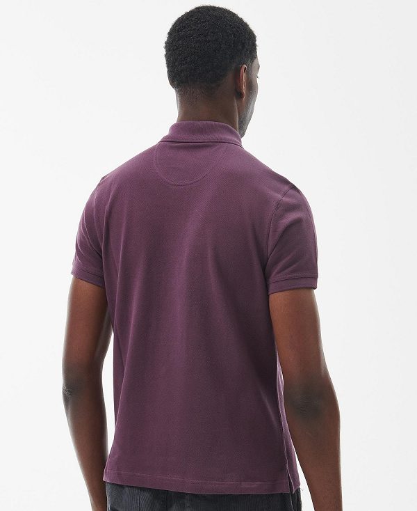 Barbour Cotton Polo Shirt Purple | BABO88225