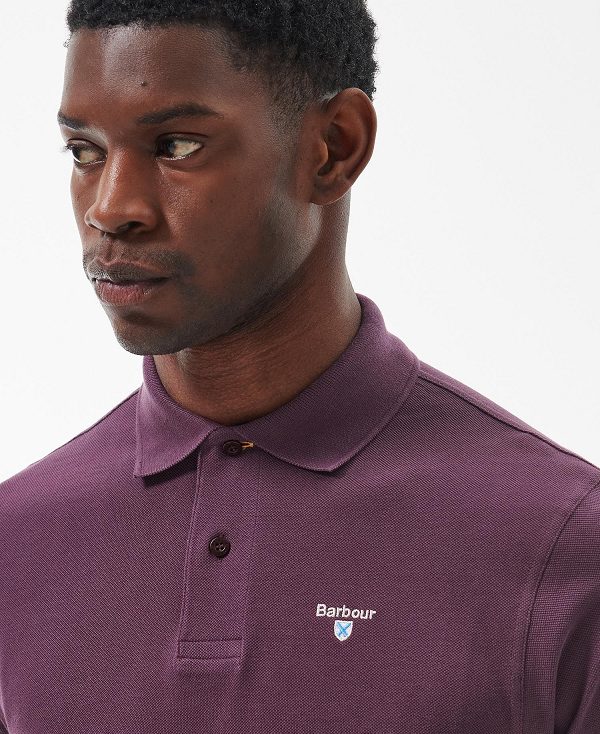 Barbour Cotton Polo Shirt Purple | BABO88225