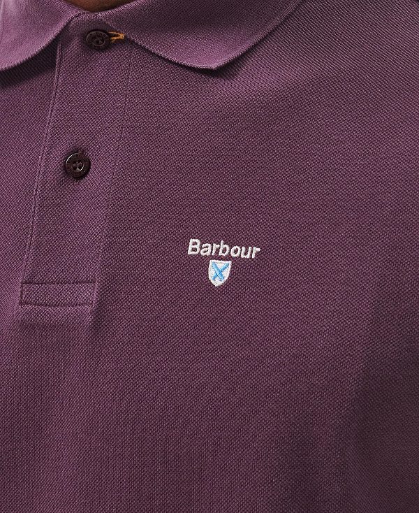 Barbour Cotton Polo Shirt Purple | BABO88225