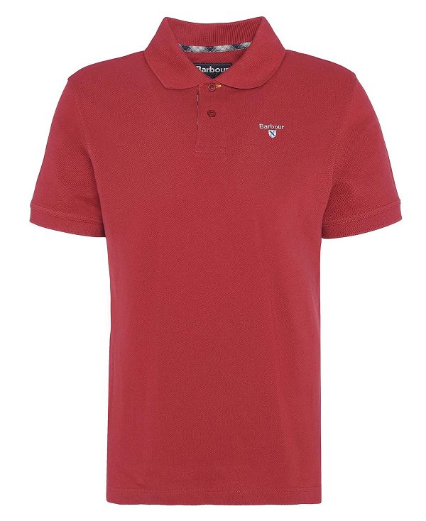 Barbour Cotton Polo Shirt Red | BABO88229