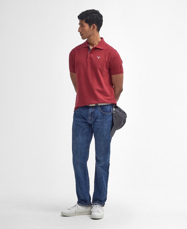 Barbour Cotton Polo Shirt Red | BABO88229