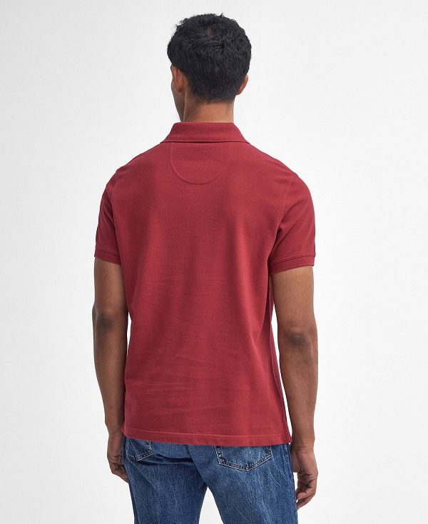 Barbour Cotton Polo Shirt Red | BABO88229