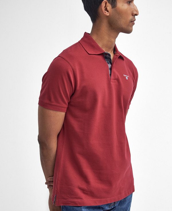 Barbour Cotton Polo Shirt Red | BABO88229