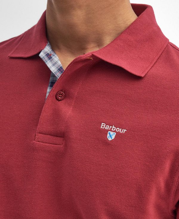 Barbour Cotton Polo Shirt Red | BABO88229