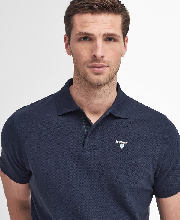 Barbour Cotton Polo Shirt Sapphire Navy | BABO88226