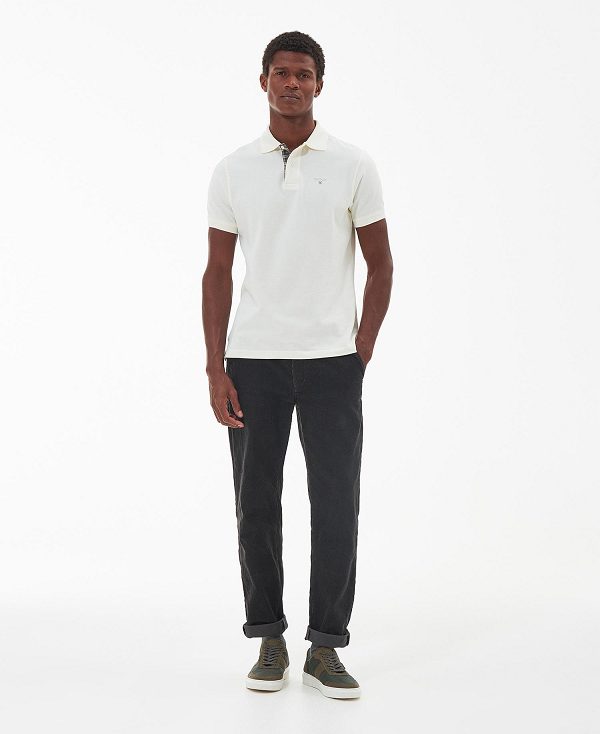 Barbour Cotton Polo Shirt White | BABO88223