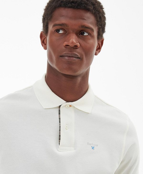 Barbour Cotton Polo Shirt White | BABO88223