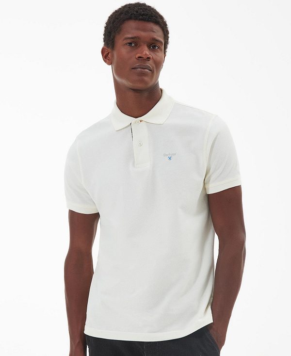 Barbour Cotton Polo Shirt White | BABO88223