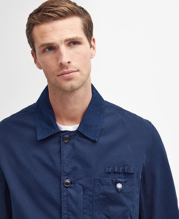 Barbour Cotton Salter Overshirt Classic Navy | BABO87478