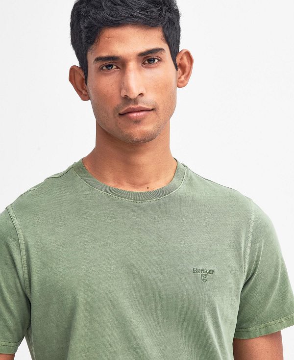 Barbour Cotton T-shirt Pea Green | BABO88348